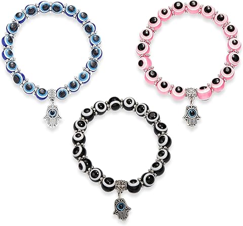 Lot de 3 bracelets œil turc (homme & femme)